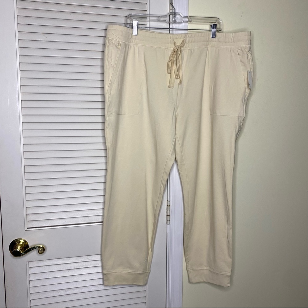 Daily Ritual Womens Relaxed Fit Jogger Sweat Pants Size XXL 2XL Cream/ivory